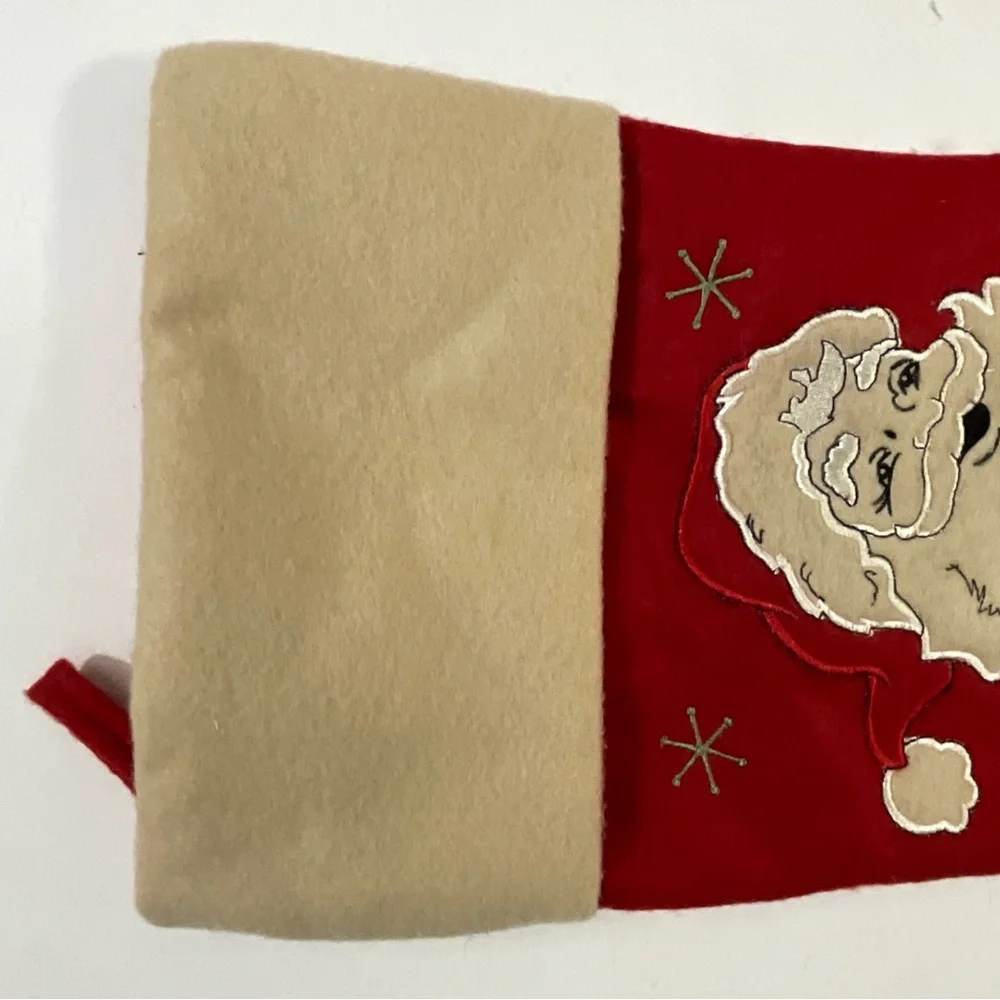 Vintage(?) Red Christmas Stocking MCM Style Santa